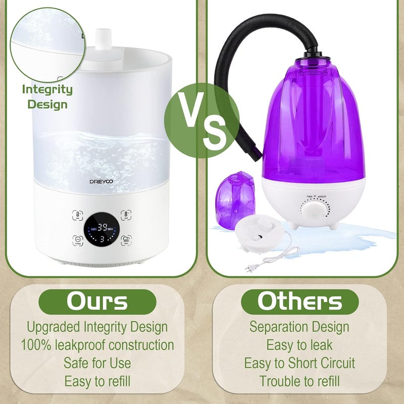 Dreyoo Smart Reptile Fogger Humidifiers with Humidity Control, Reptile Terrarium Humidifier Smart Touch, 3 Grades Adjustable Fogger with Hose for Reptile Amphibians Herps Snakes Plants - Image 4